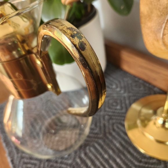 Vintage Gold Carafe with Lid - Picture 3 of 5